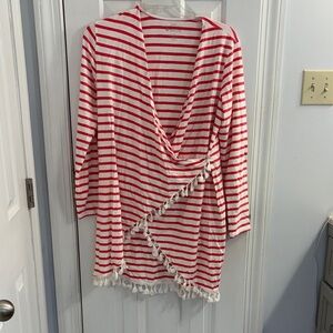Coolibar Red and White Striped Cover-Up
